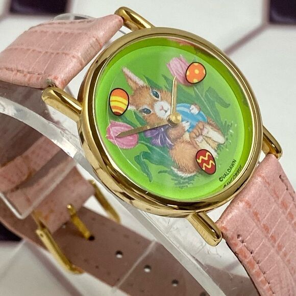 Vintage Valdawn Animated Easter Bunny Watch Rotating Easter Eggs - Picture 5 of 16